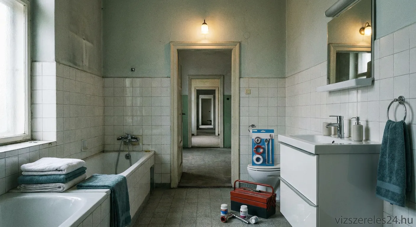 Átmeneti fürdőszoba tér liminal space atmoszférával