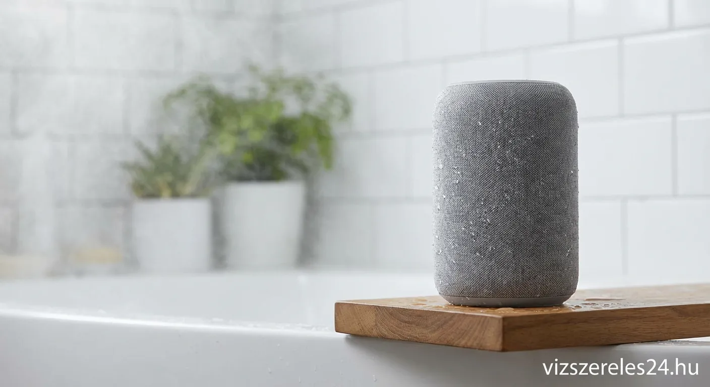 Vízálló fürdőszobai bluetooth hangszóró tapadókoronggal a csempén