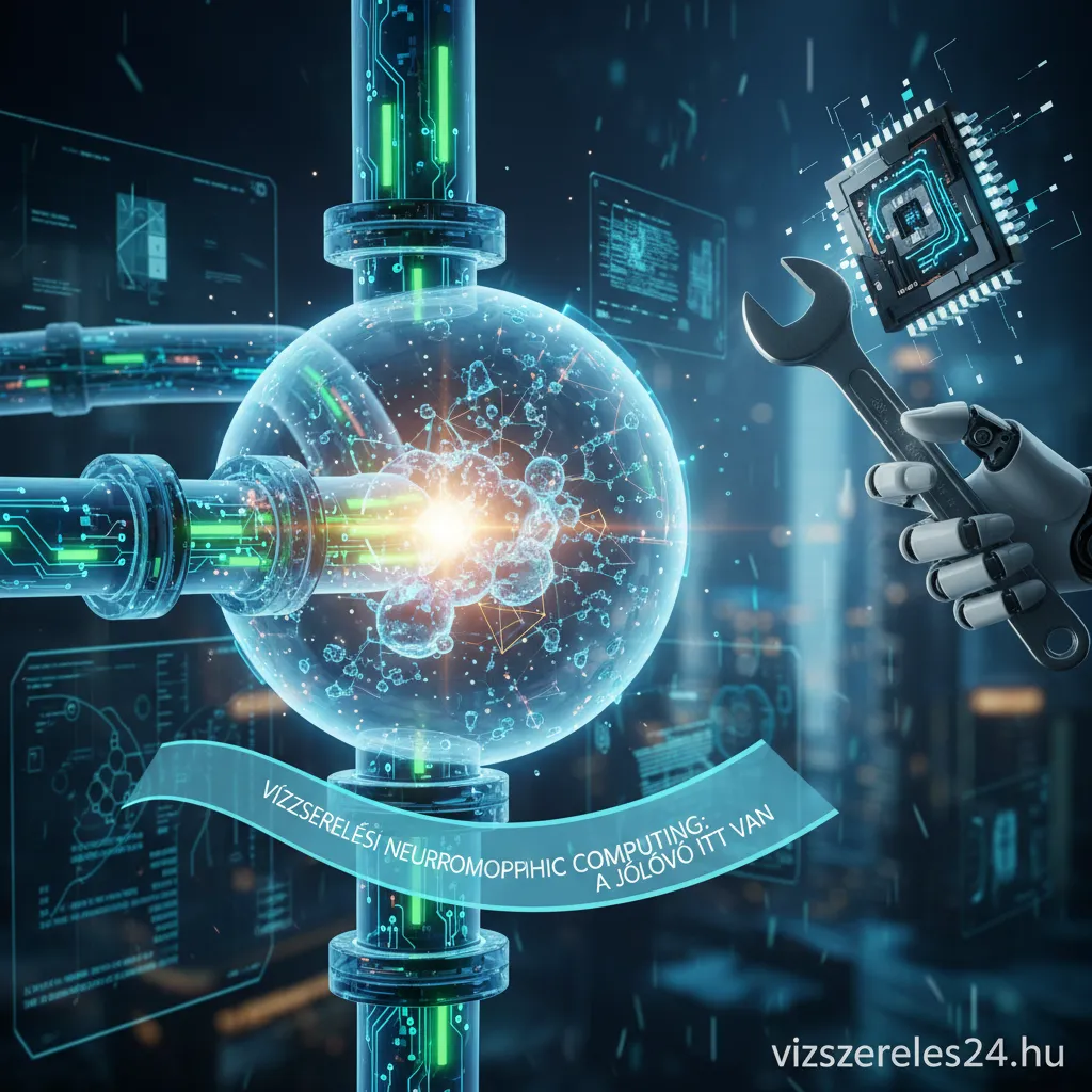 Futurisztikus vízvezeték-hálózat egy neuromorf chip ábrájával