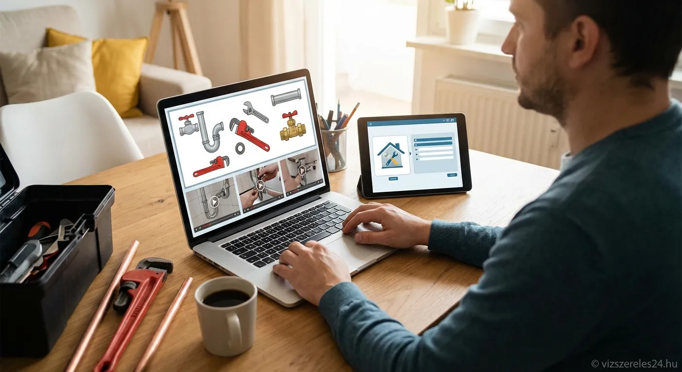 Vízszerelési e-learning platform oktatási felület